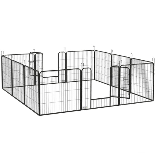 PawHut 12 Panels Heavy Duty Puppy Playpen, for Small Dogs, Indoor and Outdoor Use - Silver