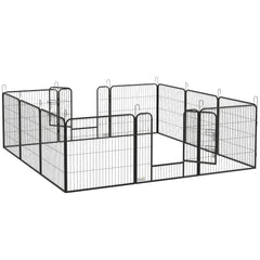 PawHut 12 Panels Heavy Duty Puppy Playpen, for Small Dogs, Indoor and Outdoor Use - Silver