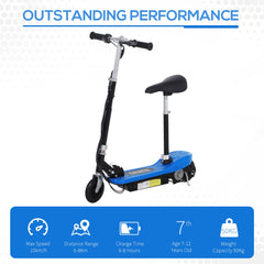 HOMCOM Foldable Electric Scooter for Kids 12V 120W W/Brake Kickstand -Blue