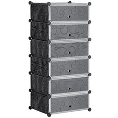 HOMCOM Six Cube Modular Storage Storage Unit - Black