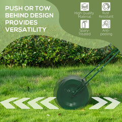 Outsunny 63 L Heavy Duty Water Or Sand Filled â30cm Garden Steel Lawn Roller Drum - Dark Green