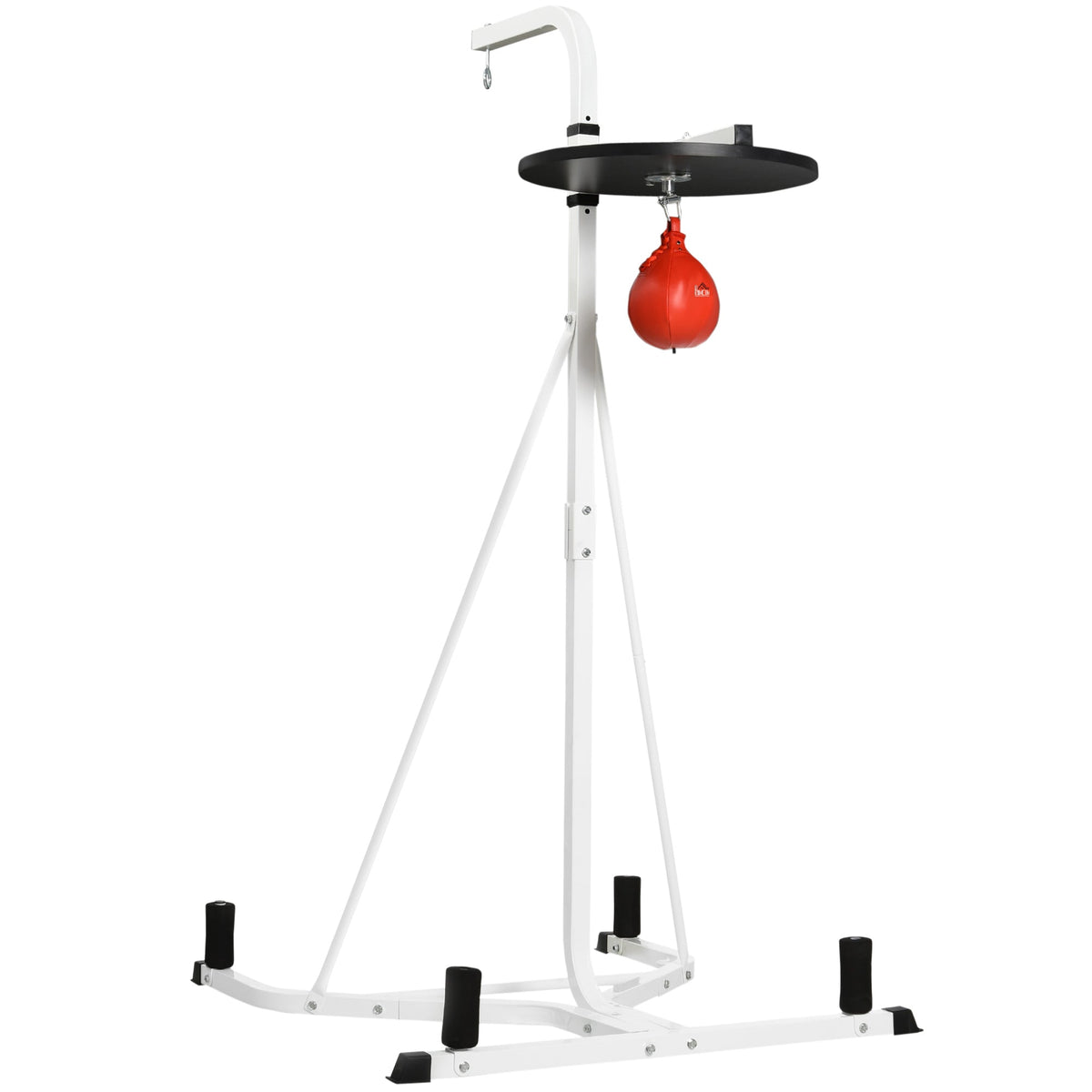 HOMCOM 2 in 1 170-190cm Freestanding Boxing Punch Bag Hanger & Speed Ball Station Platform Hanging Frame Home Gym, White