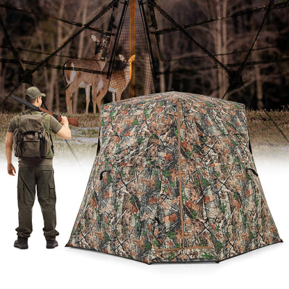 360° One Way See Through Ground Blind Hunting Blind for 2-3 People