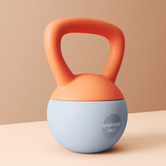 SPORTNOW Soft Kettlebell, 8kg Kettle Bell with Non-Slip Handle for Home Gym Weight Lifting and Strength Training, Orange and Grey