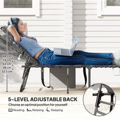 Outsunny Five-Position Reclining Sun Lounger - Grey