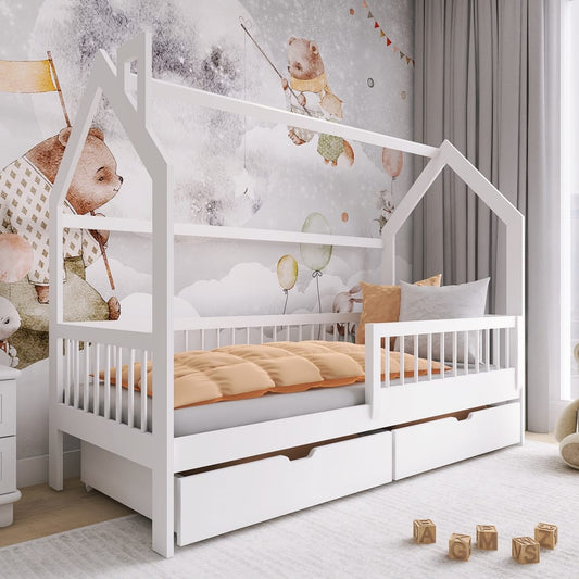 Wooden Single Bed Oskar With Storage