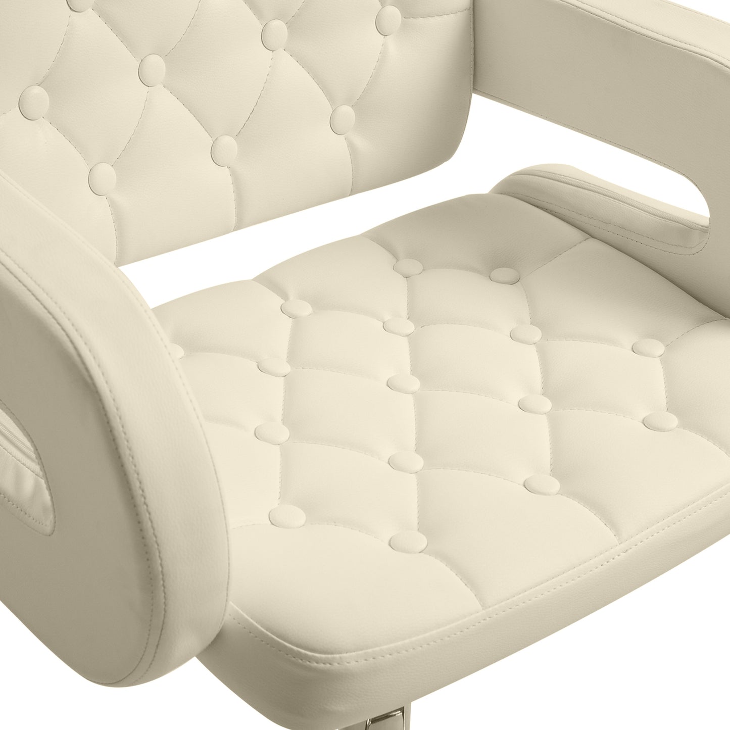 HOMCOM PU Leather Upholstered Swivel Bar Stool, Height Adjustable with Back, Armrest, Footrest, Beige
