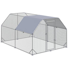 PawHut Walk in Chicken Run Chicken Coop Hen House Outdoor with Roof for 10-12 Chickens, 380 x 280 x 195cm