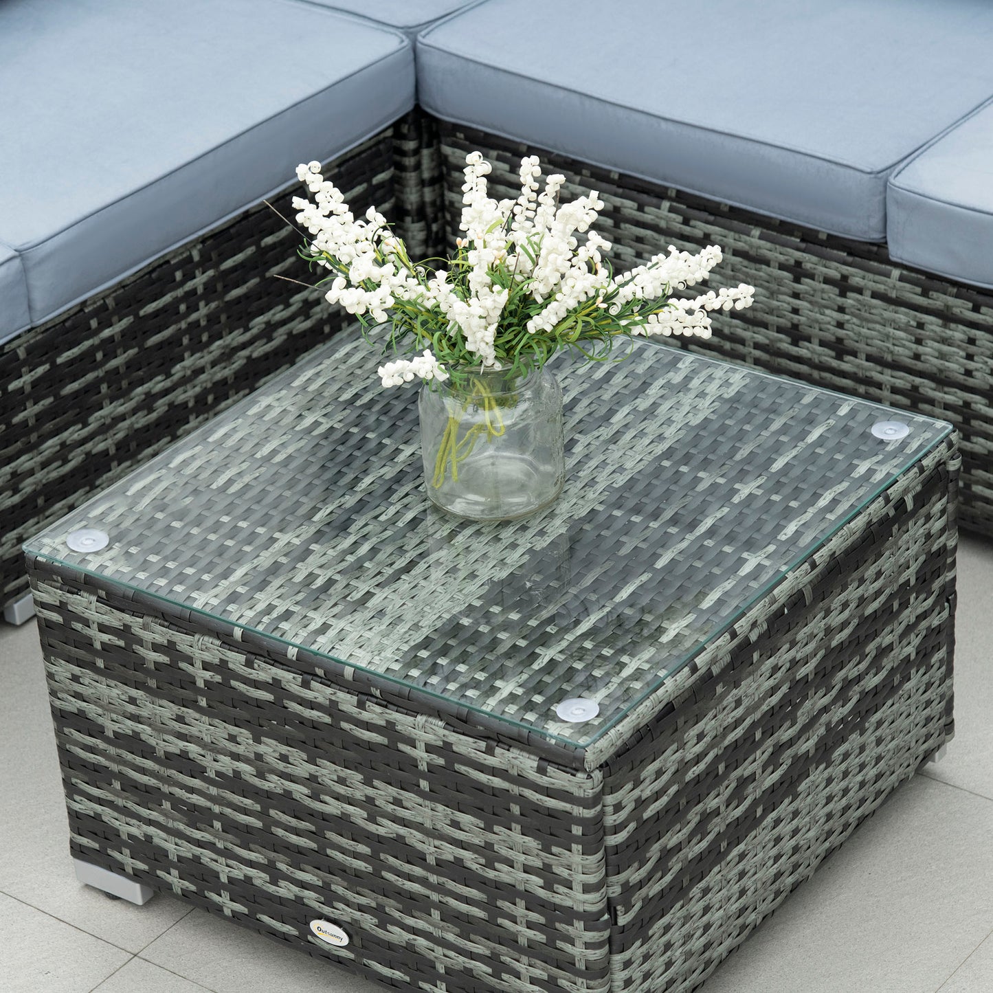 Outsunny Four-Piece Rattan Sofa Set - Grey
