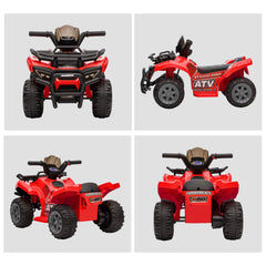 HOMCOM 6V Kids Electric Ride on Car Toddlers Quad Bike Toy With Music for 18-36 months Red