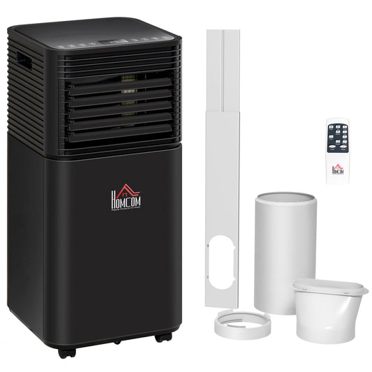 HOMCOM 8000 BTU 4-In-1 Portable Air Conditioner Unit Cooling Dehumidifying Ventilating for Room up to 15m√Ç¬≤, with Fan, Remote, 24H Timer, Window Mount Kit, R290, A Energy Efficiency