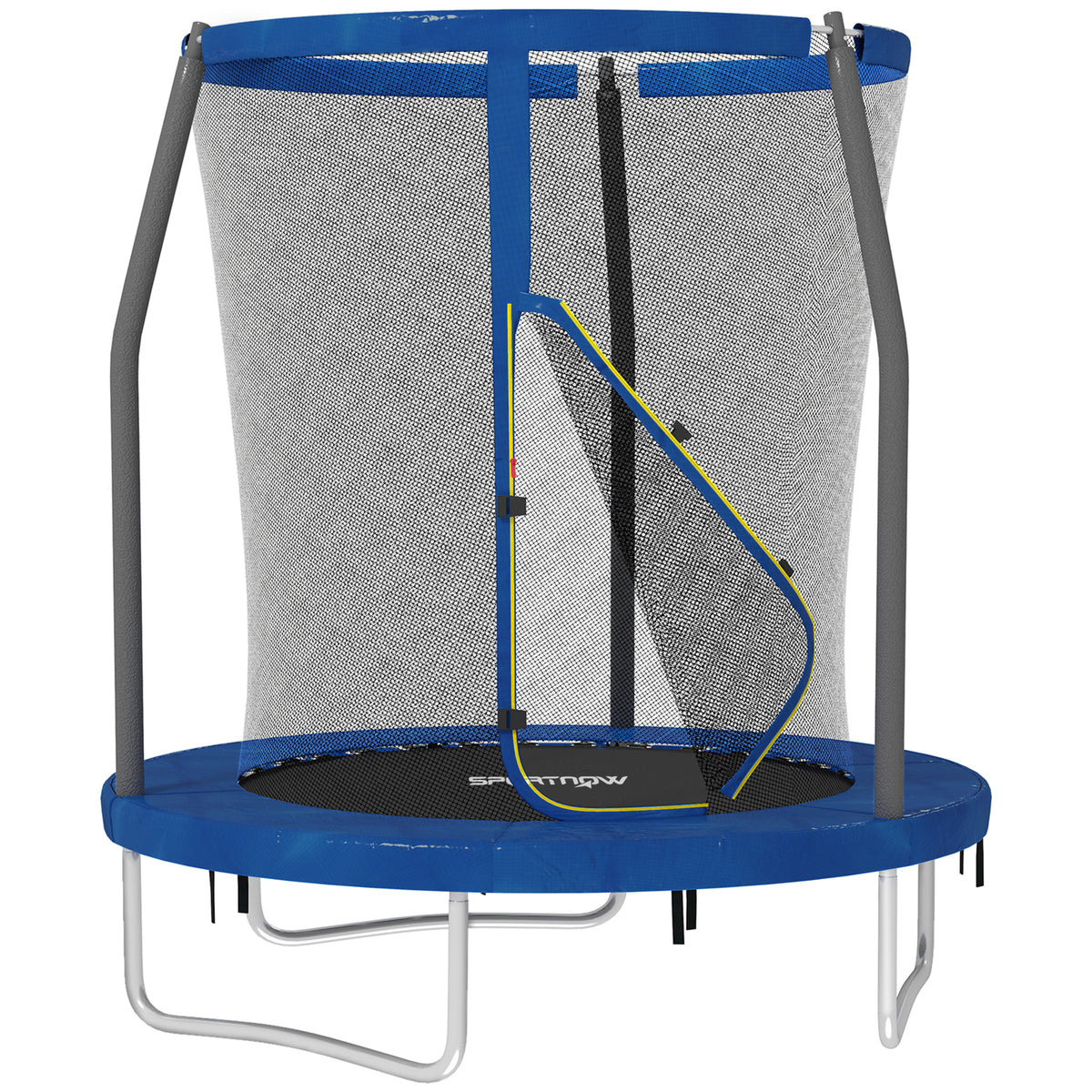 SPORTNOW 6ft Trampoline with Safety Enclosure Net, Steel Frame Outdoor Trampoline, with Edge, Safety Cover