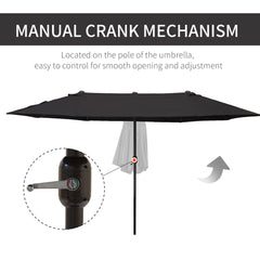 Outsunny 4.6m Canopy Parasol - Black