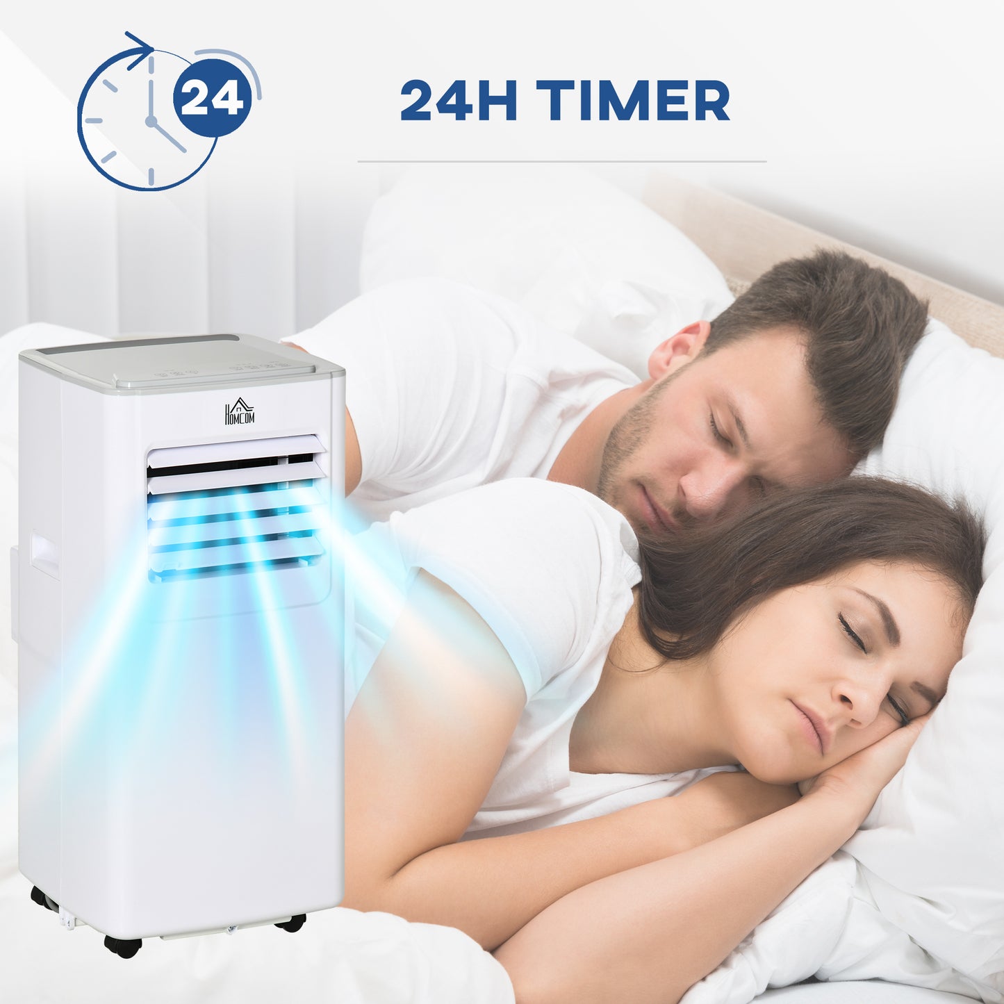 HOMCOM 7000 BTU Air Conditioning Unit, 3-in-1 Portable Air Conditioner, Dehumidifier, Cooling Fan with 2 Speeds, 24H Timer, Remote Control, LED Display, Window Venting Kit, 15m√Ç¬≤