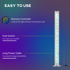 مصباح أرضي HOMCOM RGB، مصباح زاوية قابل للتعتيم مع جهاز تحكم عن بعد وتأثيرات 16 لونًا، إضاءة LED عصرية لغرفة المعيشة وغرفة النوم وغرفة الألعاب، أقصى طاقة 5 وات