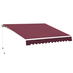 Outsunny Manual Retractable Awning, 3x2.5 m-Red