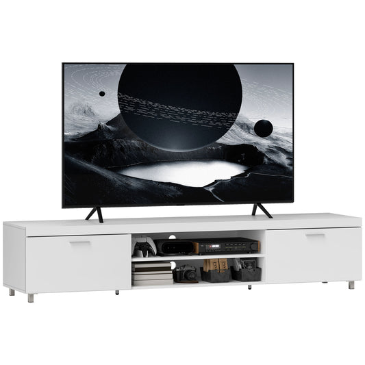 HOMCOM Modern TV unit Cabinet Entertainment Centre for TVs up to 90" w/ Cabinet Shelf for Living room Bedroom White