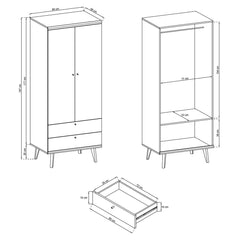 Primo Hinged Wardrobe 80cm