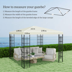 Outsunny 3 x 3(m) Gazebo Frame Replacement - Cream