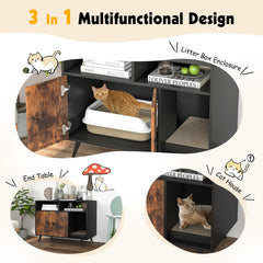 Cat Litter Box Enclosure with Scratching Pad