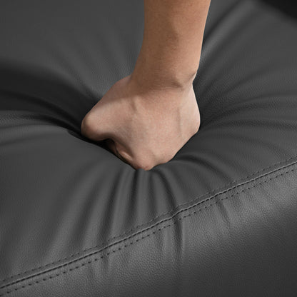 HOMCOM Recliner Armchair, Massage Faux Leather Push Back Reclining Chair with Adjustable Leg Rest, Side Pocket, for Home Living Room Theatre, Black