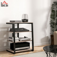 HOMCOM HiFi Stand, with Four Storage Shelves - Grey