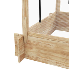 Outsunny 2-In-1 Wooden Greenhouse Planter Box - Natural