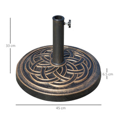 Outsunny 11.5kg Heavy Duty Parasol Base, Umbrella Stand Holder, Parasol Stand for 38mm or 48mm Patio Umbrella Pole, Bronze Tone