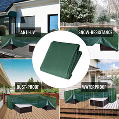 Outsunny 600D Oxford Patio Set Cover Outdoor Garden Rattan Furniture Protection Cover Protector Waterproof Anti-UV, Green, 205 x 145 x 70cm