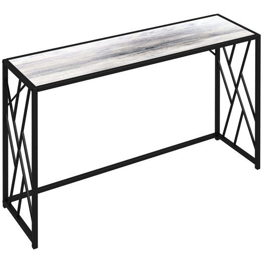 HOMCOM Console Table, Industrial Sofa Table with Metal Frame for Living Room, Hallway, 120√Ç cm, Grey