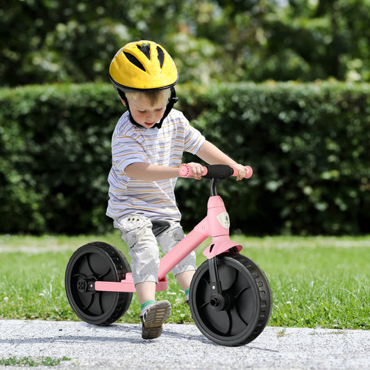 4-in-1 Kids Training Balance Bike with Training Wheels-Pink