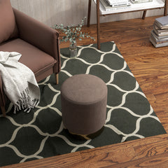 HOMCOM Soft Padded Corduroy Footstool - Light Brown