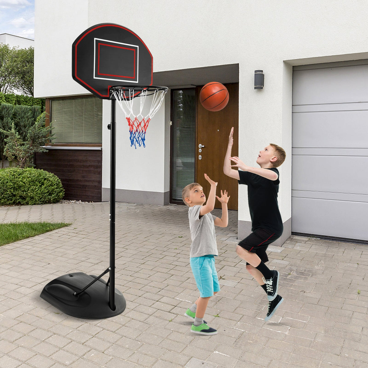 1.67 m-2.28 m Portable Basketball Hoop System with  Anti-Rust Stand