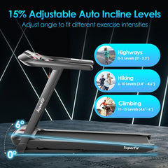 Electric Folding Treadmill Machine with LED Screen