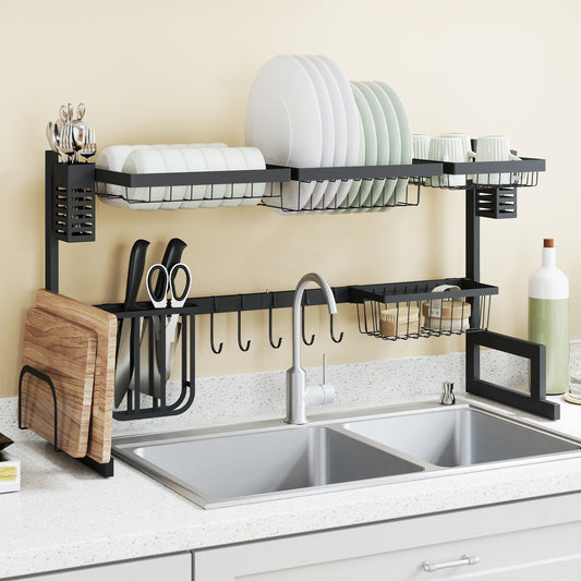 HOMCOM 93cm Modular Over-Sink Drying Rack