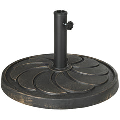 Outsunny 18kg Resin Garden Parasol Base, Round Outdoor Market Umbrella Stand Weight for Poles of â38mm to â48mm, Bronze