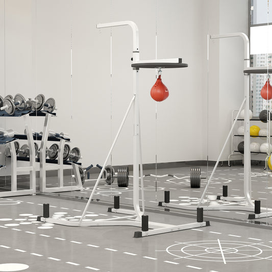 HOMCOM Adjustable Freestanding Speedbag, Punch Bag Hanger, White