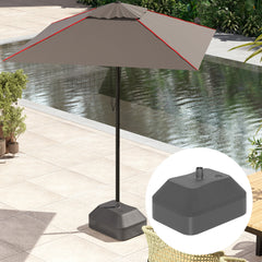 Outsunny Fillable Garden Parasol Base, Heavy Duty Parasol Base Stand Outdoor Umbrella Stand, Filled Up to 24kg with Stand or 20kg with Water, Sun Umbrella Base for 38 mm Poles, Black