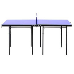 HOMCOM Folding 5ft Mini Compact Table Tennis Top Ping Pong Table Set Professional Net Games Sports Training Play Blue