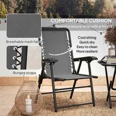 Outsunny Three-Piece Garden Table and Chair Set - Dark Grey