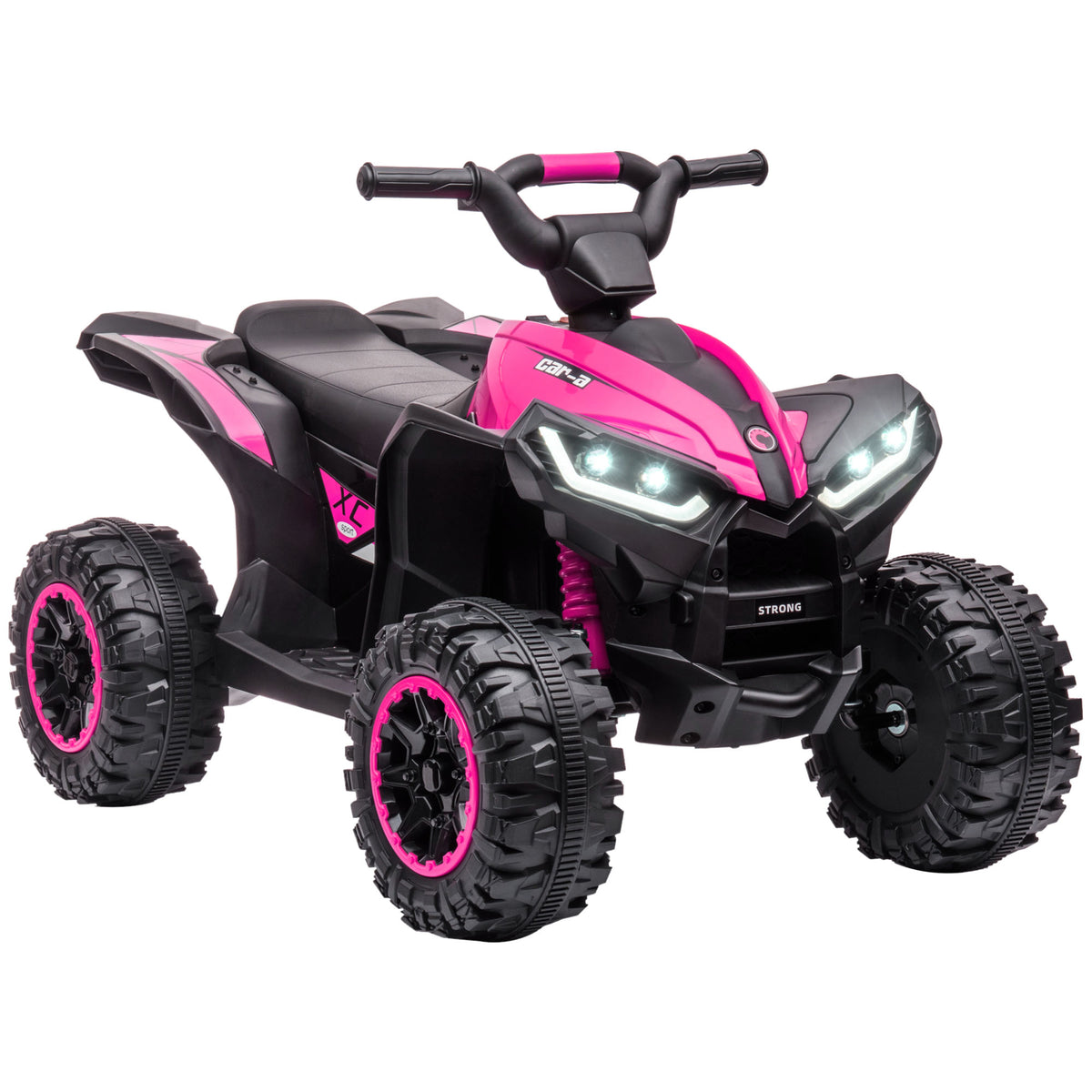 HOMCOM 12V Ride-On Quad Bike w/ Music, Horn, for Ages 3-5 Years - Pink