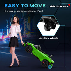 سيارة كهربائية للأطفال مرخصة من AIYAPLAY McLaren 765LT بقوة 12 فولت مع أبواب على شكل فراشة وجهاز تحكم عن بعد وعجلات نقل، باللون الأخضر