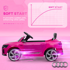 AIYAPLAY Audi Q8 e-tron Sportback Licensed 12V Ride on Car w/ Remote, 4 Spring Suspension Wheels, Headlights, Music, Horn - Pink