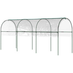 Outsunny Tunnel Tomato Greenhouse with 4 Hoops and Top Tap, Pointed Bottom and Guy Ropes, 400 x 123 x 171 cm, Clear