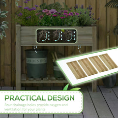 Outsunny Garden Wooden Planters√Ø¬º≈í Raised Garden Bed with Legs and Storage Shelf Elevated Wooden Planter Box