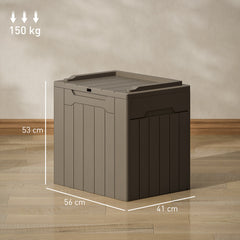 HOMCOM 107 L Plastic Storage Chest with Lid - Dark Brown