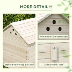 PawHut Wooden Duck House Poultry Coop for 2-4 Ducks with Openable Roof Raised Feet Air Holes Natural