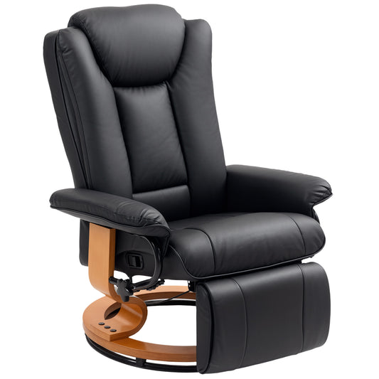 HOMCOM Faux Leather Recliner Chair - Black