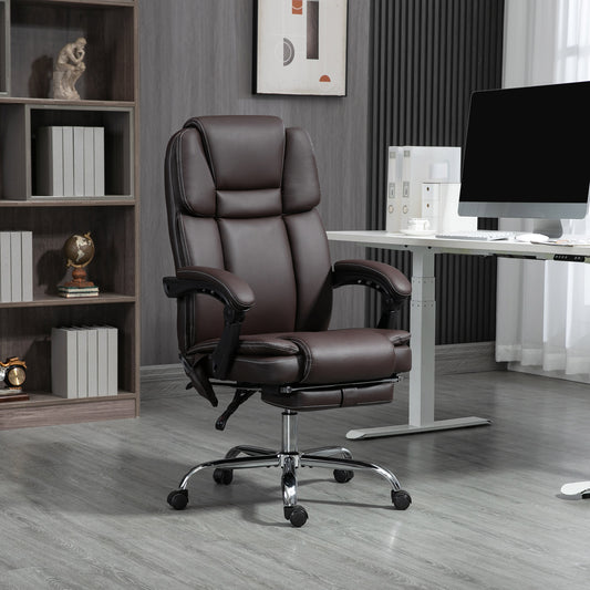 Vinsetto Six Point Vibrating Massage Office Chair - Dark Brown