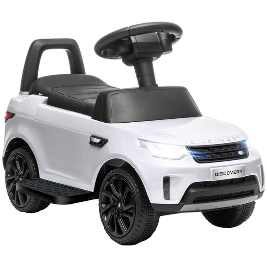 AIYAPLAY 2-in-1 Land Rover Licensed 6V Kids Electric Ride On Car, Sliding Car w/ Headlights, Music, for 18-60 Months, White